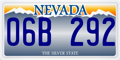 NV license plate 06B292