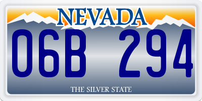 NV license plate 06B294