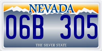 NV license plate 06B305