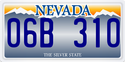 NV license plate 06B310