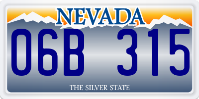 NV license plate 06B315