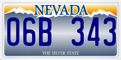 NV license plate 06B343