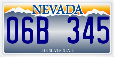 NV license plate 06B345