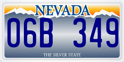 NV license plate 06B349