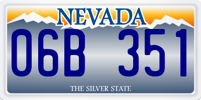 NV license plate 06B351