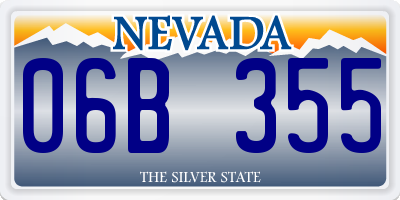NV license plate 06B355