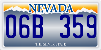 NV license plate 06B359