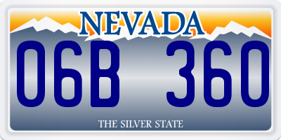 NV license plate 06B360