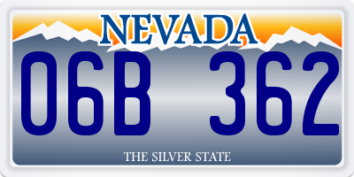 NV license plate 06B362