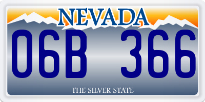 NV license plate 06B366
