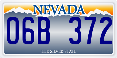 NV license plate 06B372