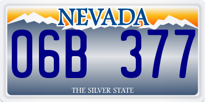 NV license plate 06B377