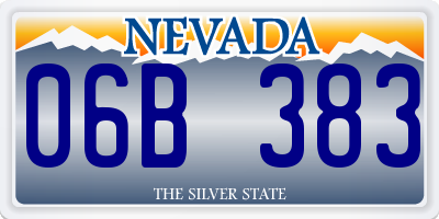 NV license plate 06B383