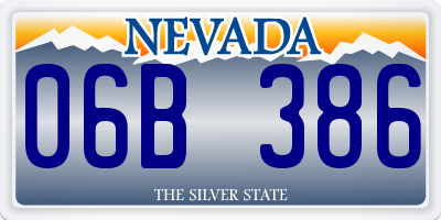 NV license plate 06B386