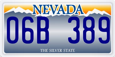 NV license plate 06B389