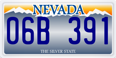 NV license plate 06B391