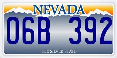 NV license plate 06B392