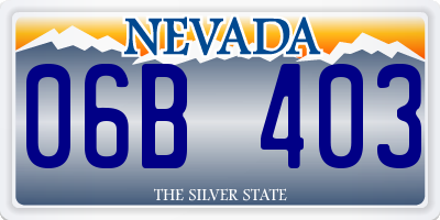 NV license plate 06B403