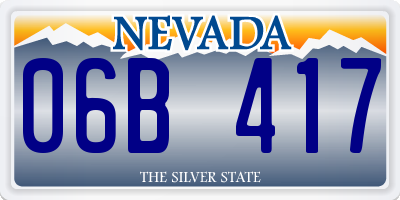 NV license plate 06B417