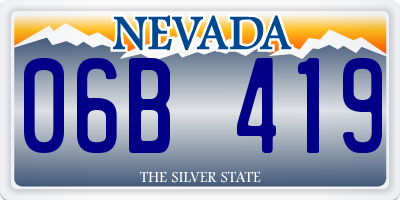 NV license plate 06B419