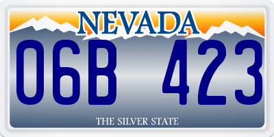 NV license plate 06B423