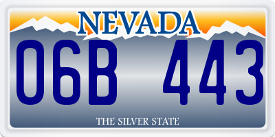 NV license plate 06B443