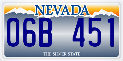 NV license plate 06B451