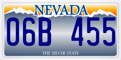 NV license plate 06B455