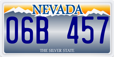 NV license plate 06B457