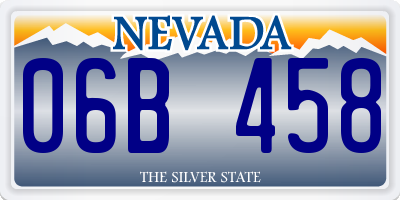 NV license plate 06B458