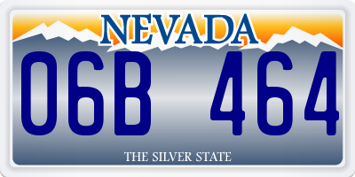NV license plate 06B464