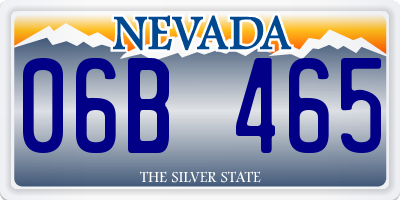 NV license plate 06B465