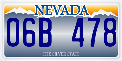 NV license plate 06B478