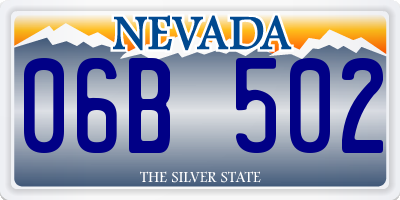 NV license plate 06B502