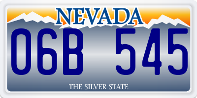 NV license plate 06B545