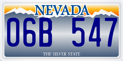 NV license plate 06B547