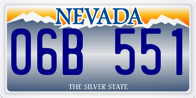 NV license plate 06B551