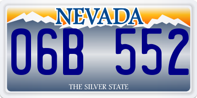 NV license plate 06B552