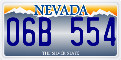 NV license plate 06B554