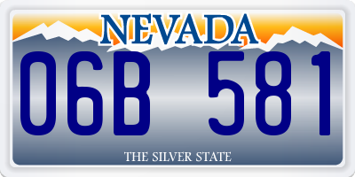 NV license plate 06B581