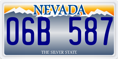 NV license plate 06B587