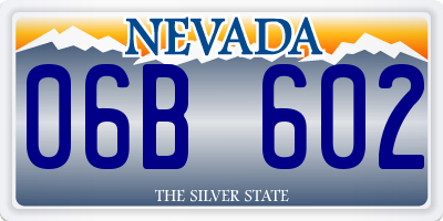 NV license plate 06B602