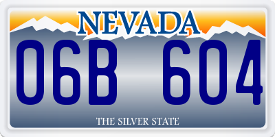 NV license plate 06B604