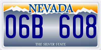 NV license plate 06B608