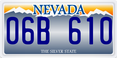 NV license plate 06B610