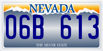 NV license plate 06B613