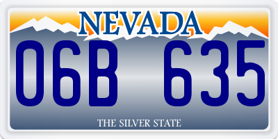 NV license plate 06B635