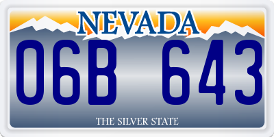 NV license plate 06B643