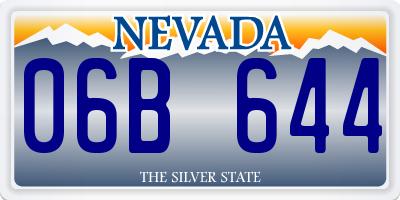 NV license plate 06B644