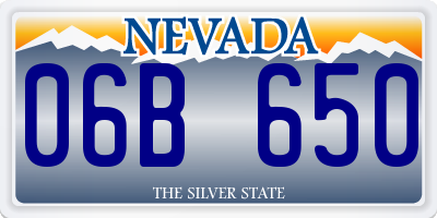 NV license plate 06B650